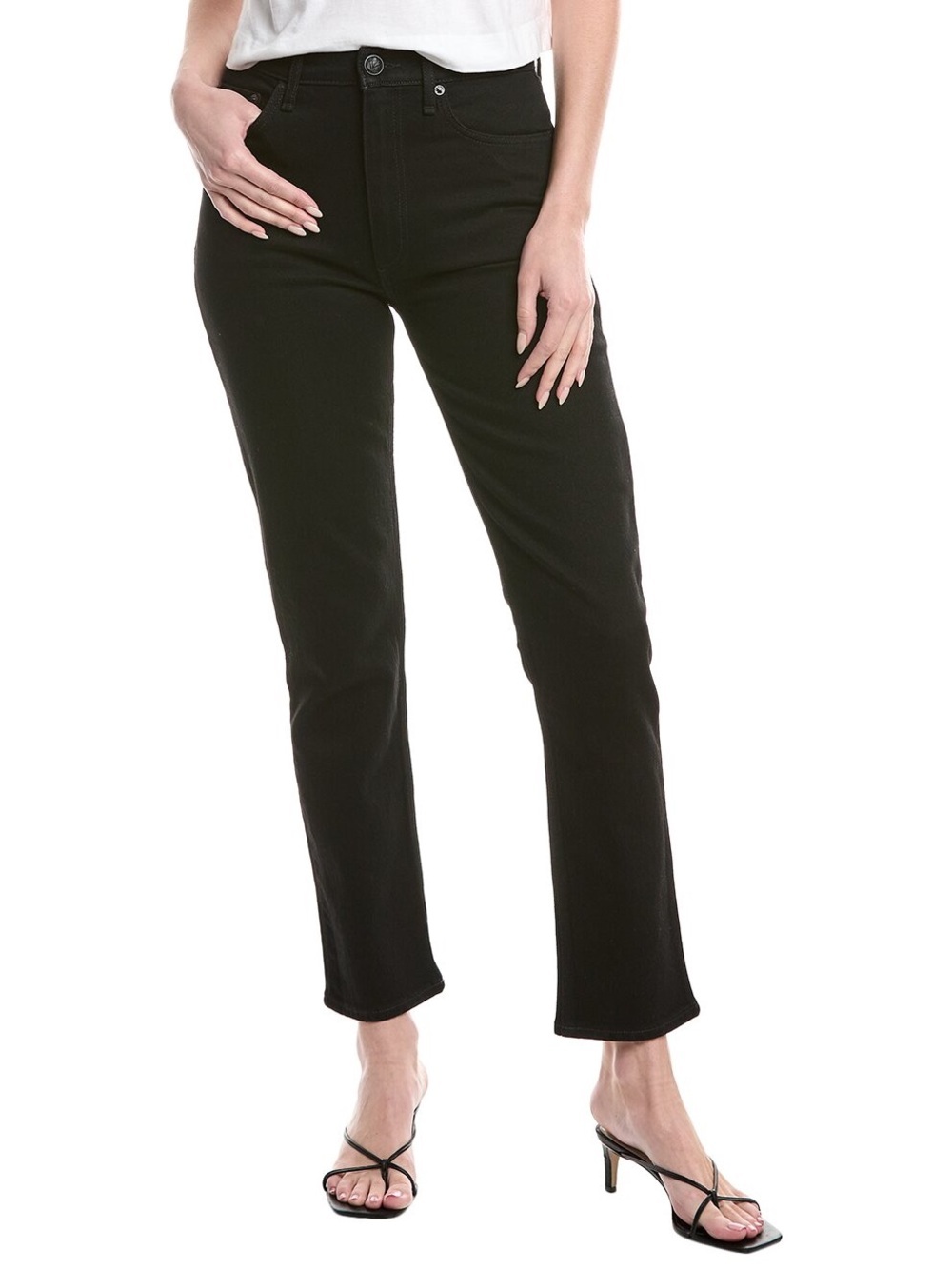 rag & bone Wren High Rise Slim Straight Jeans Black 30